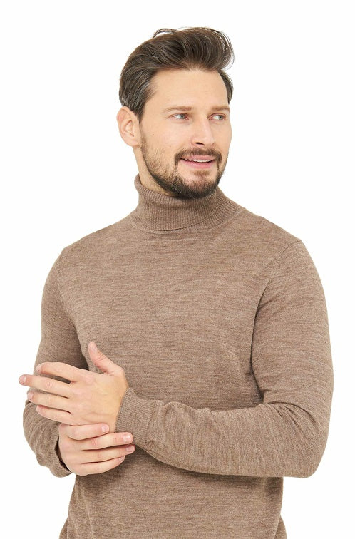 Herren Rollkragen Pullover MADAI aus 70% Alpaka und 30% Seide