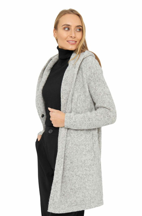 Long Cardigan ANNABELL mit Bio Baumwolle - ungefärbt