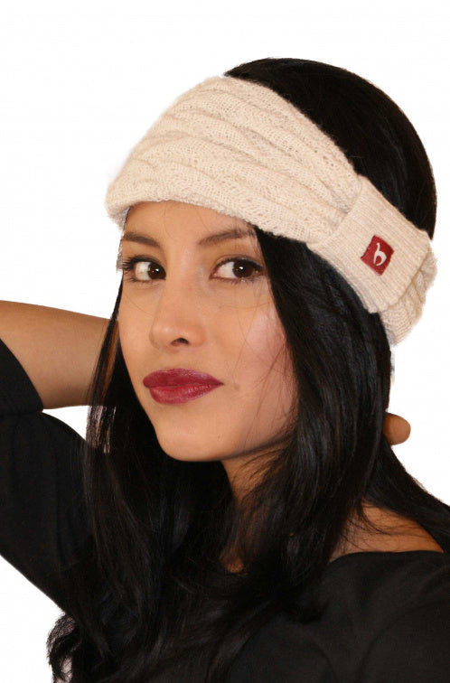 Alpaka Stirnband BIESEN - 100% Alpaka wollweisss one-size