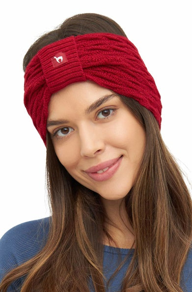 Alpaka Stirnband BIESEN - 100% Alpaka purpur one-size