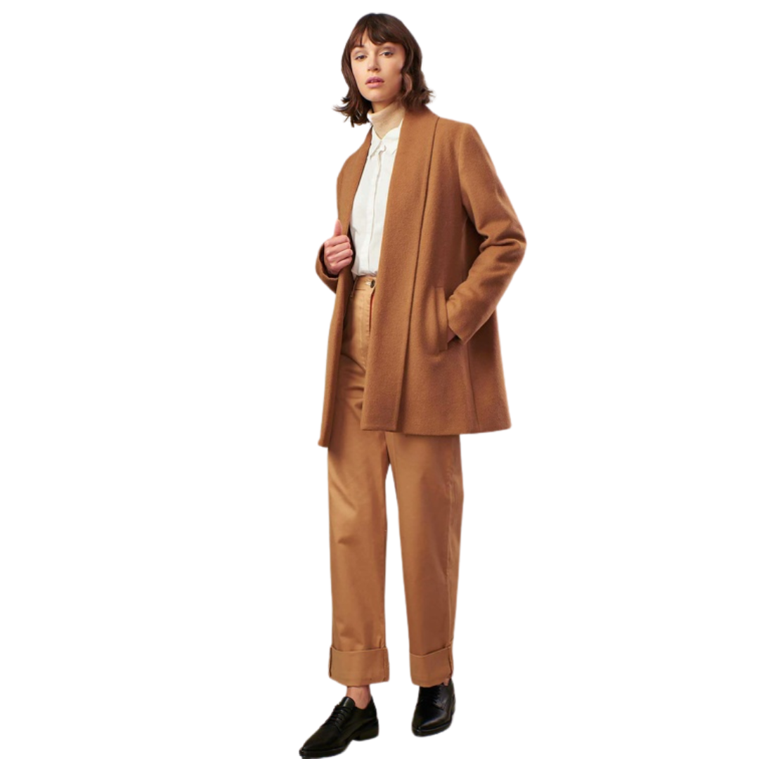 Kurz-Mantel SHORT SWING Alpaka Schal-Kragen Coat KUNA Essentials