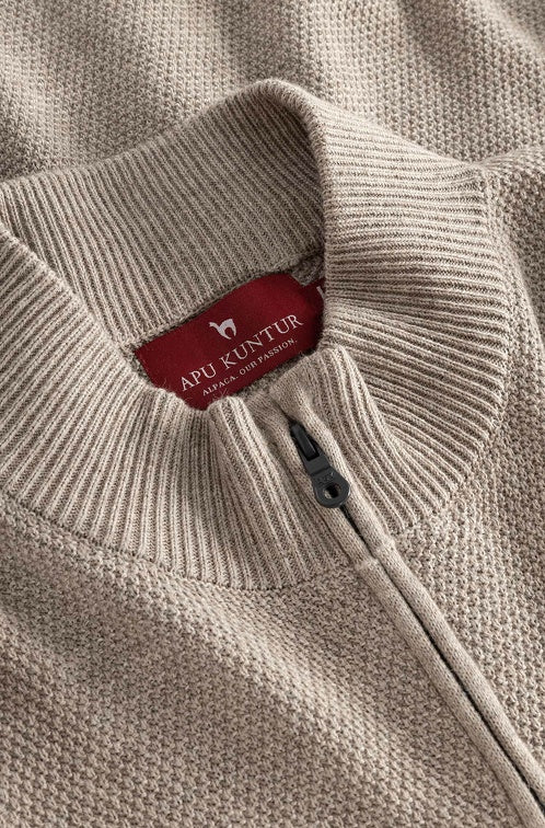 Strickjacke ALAYO mit Zipper mit 30% Alpaka