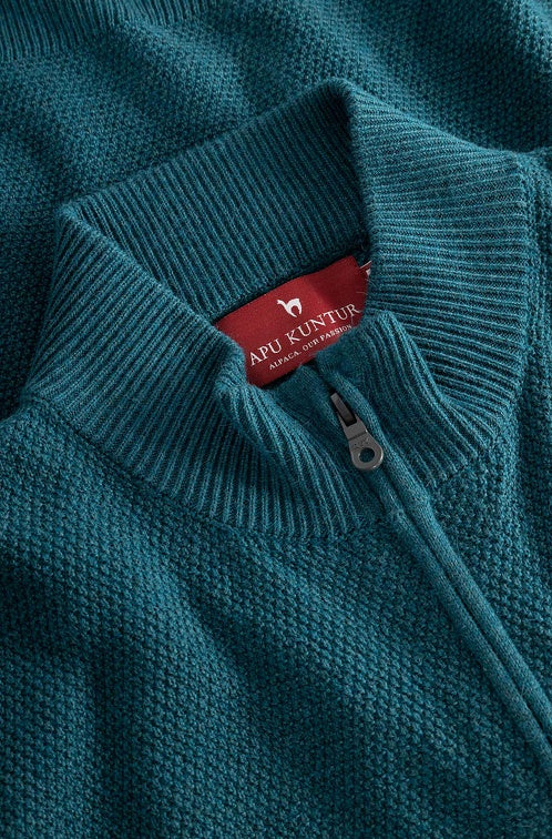 Strickjacke ALAYO mit Zipper mit 30% Alpaka