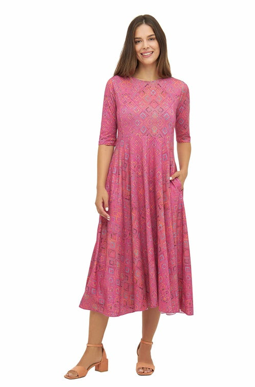 Kleid SALMA aus 100% Bio-Pima-Baumwolle rubine