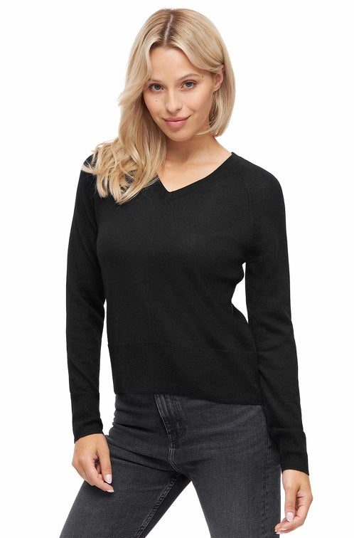 Pullover AMBRA aus 70% Bio-Baumwolle und 30% Alpaka schwarz