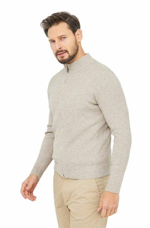 Strickjacke ALAYO mit Zipper mit 30% Alpaka