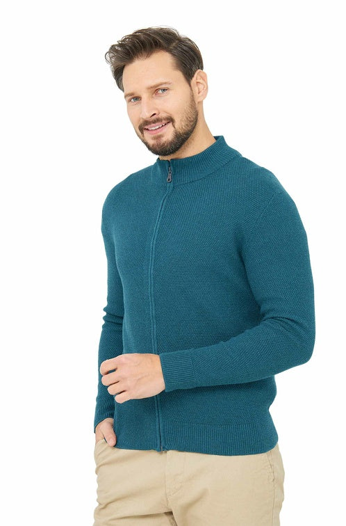 Strickjacke ALAYO mit Zipper mit 30% Alpaka