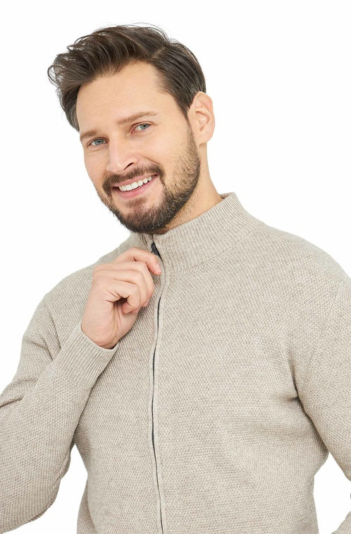 Strickjacke ALAYO mit Zipper mit 30% Alpaka