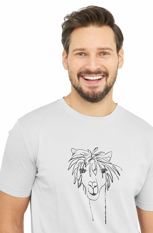 Herren T-Shirt RASSI mit Alpaka-Motiv aus 100% Bio-Pima-Baumwolle