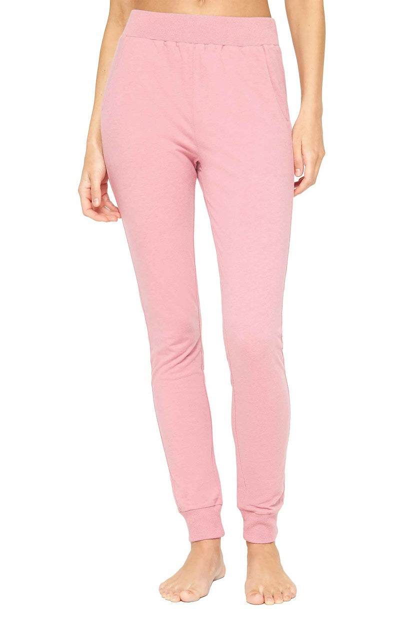 Alpaka Schlafanzug Pyjama Hose Damen DREAMLINE mit Bio Baumwolle pearl rose