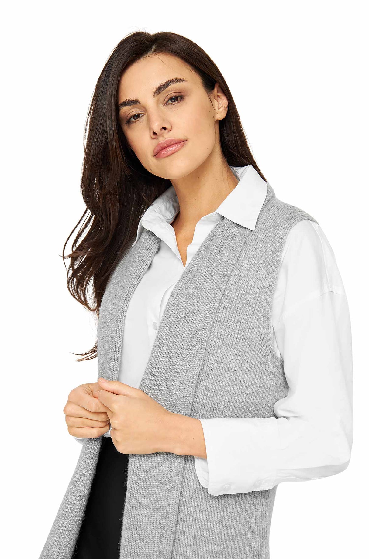 STRICKWESTE mit Schalkragen aus 100% Alpaka