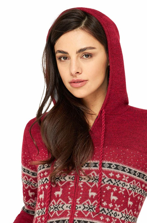 Kapuzen-Strickjacke Damen NEVADO aus 100% Alpaka