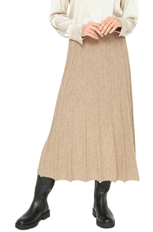 Plissee Rock STELLA aus 100% Alpaka sand