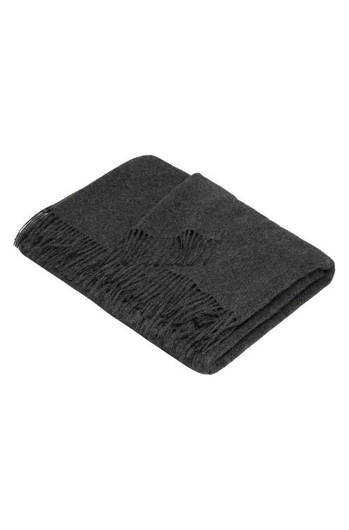 Alpaka Tagesdecke UNI - 100% Alpaka - 5 Farben dunkelgrau 180x135 cm