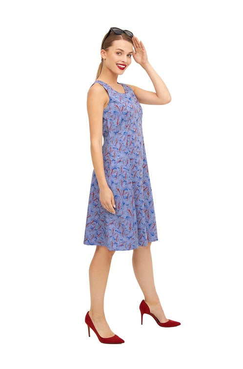 Kurzes Kleid FLYING BIRD aus Bio-Pima-Baumwolle