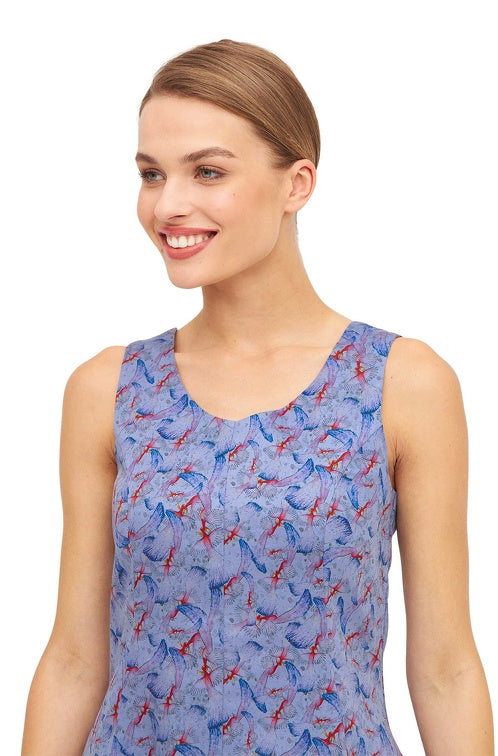 Kurzes Kleid FLYING BIRD aus Bio-Pima-Baumwolle