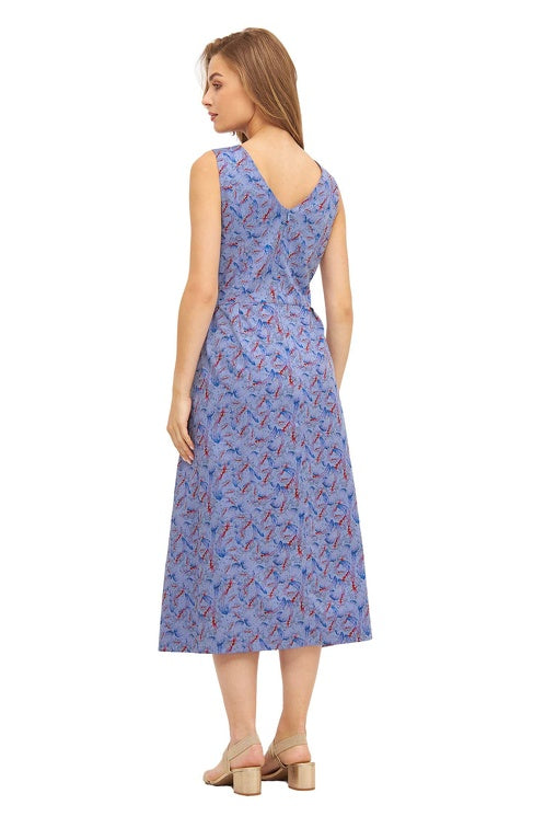 Langes Kleid FLYING BIRD aus Bio-Pima-Baumwolle