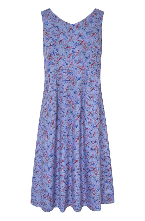 Langes Kleid FLYING BIRD aus Bio-Pima-Baumwolle purple-pastel