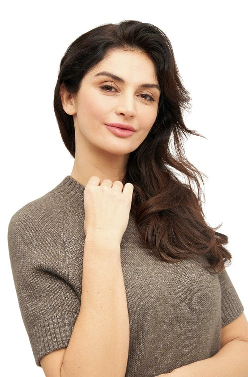 Kurzarm-Pullover PACA aus 87% Alpaka und 13% Merino