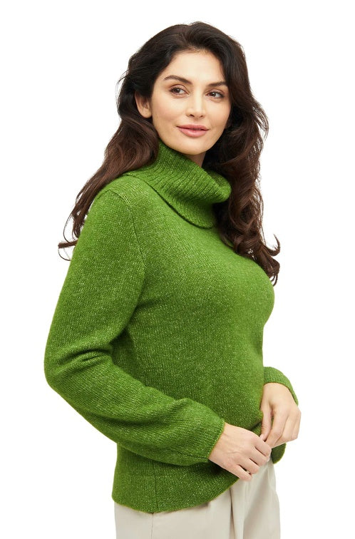 Rollkragenpullover PACA aus 87% Alpaka und 13% Merino apfelgrün