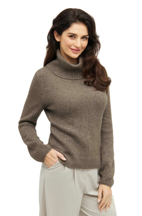 Rollkragenpullover PACA aus 87% Alpaka und 13% Merino taupe