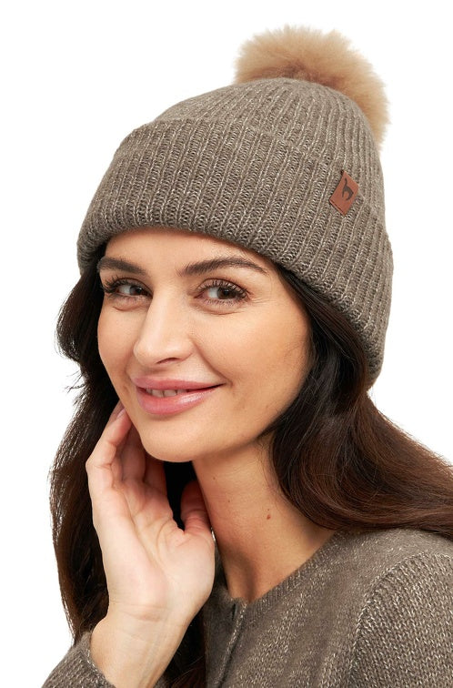 Alpaka Bommel-Mütze PACA mit Merino