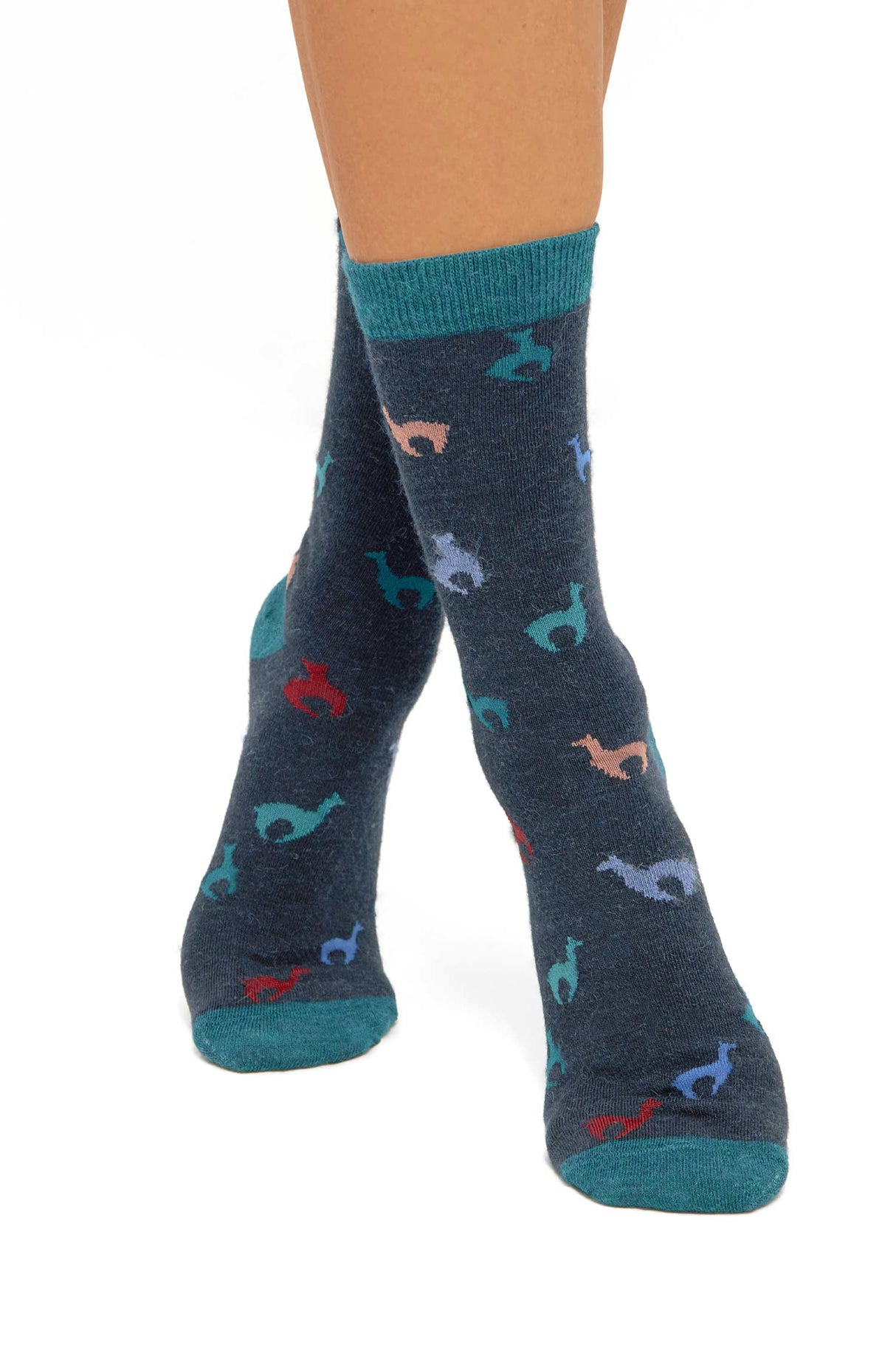 Alpaka Socken ALPAQUITAS mit Alpaka Motiven - 56% Alpaka