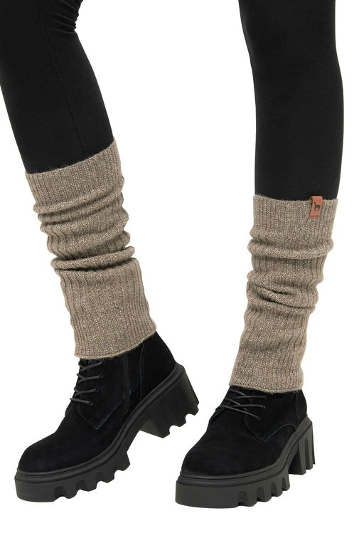 Alpaka Beinstulpen PACA - 87% Alpaka und Merino taupe one-size