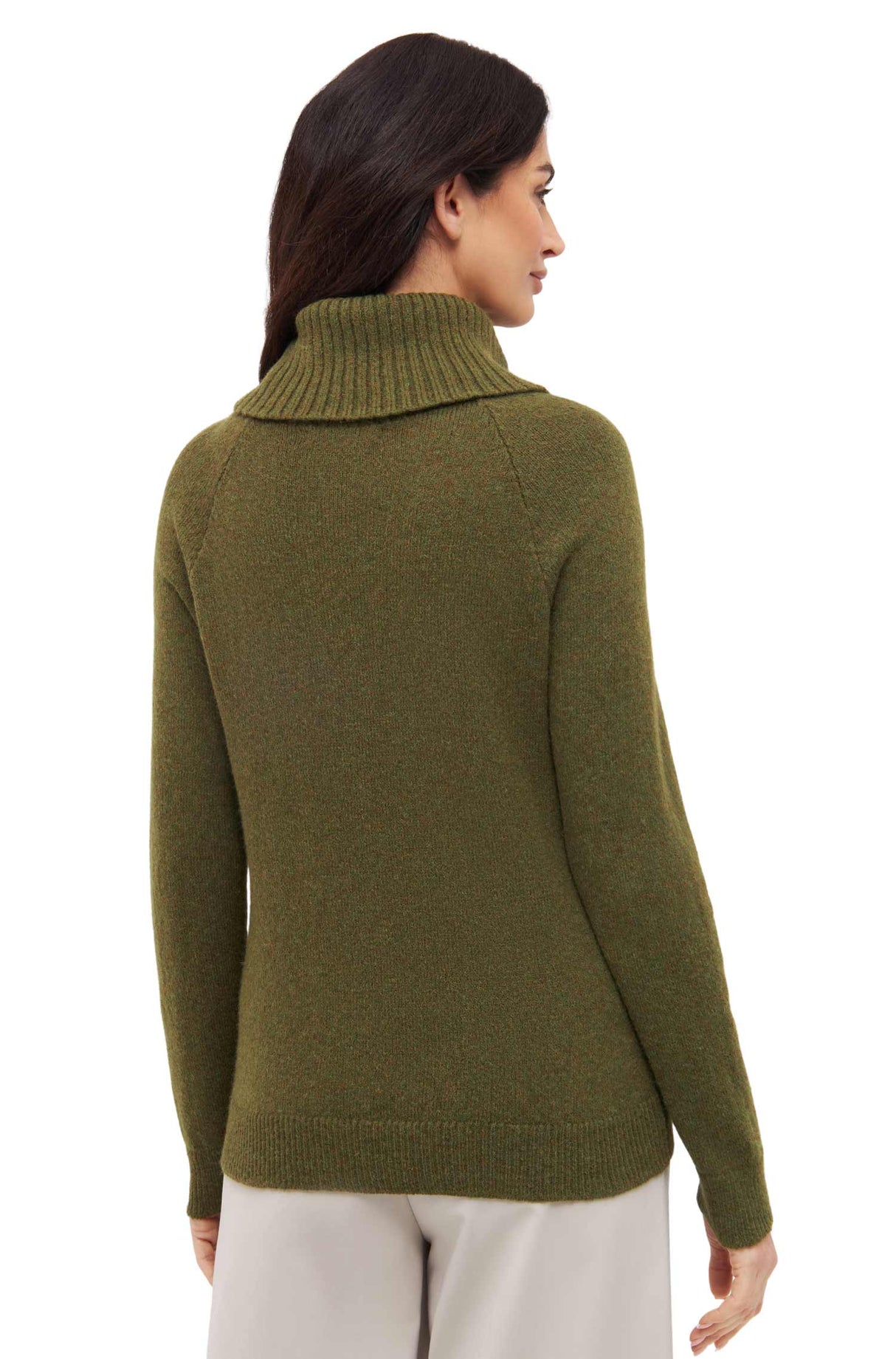 Rollkragenpullover COLORES ANDEN mit 92% Alpaka - olivgrün