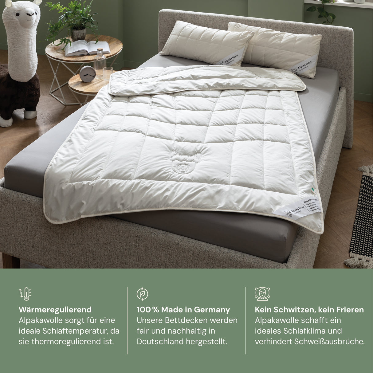 Alpaka Bettdecke Sommer 135x200cm - Geprüfte Retoure