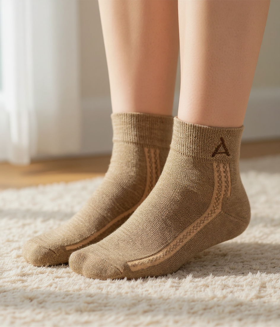 NEU! Alpaka Kuschel- und Bettsocken - 78% Alpaka braun