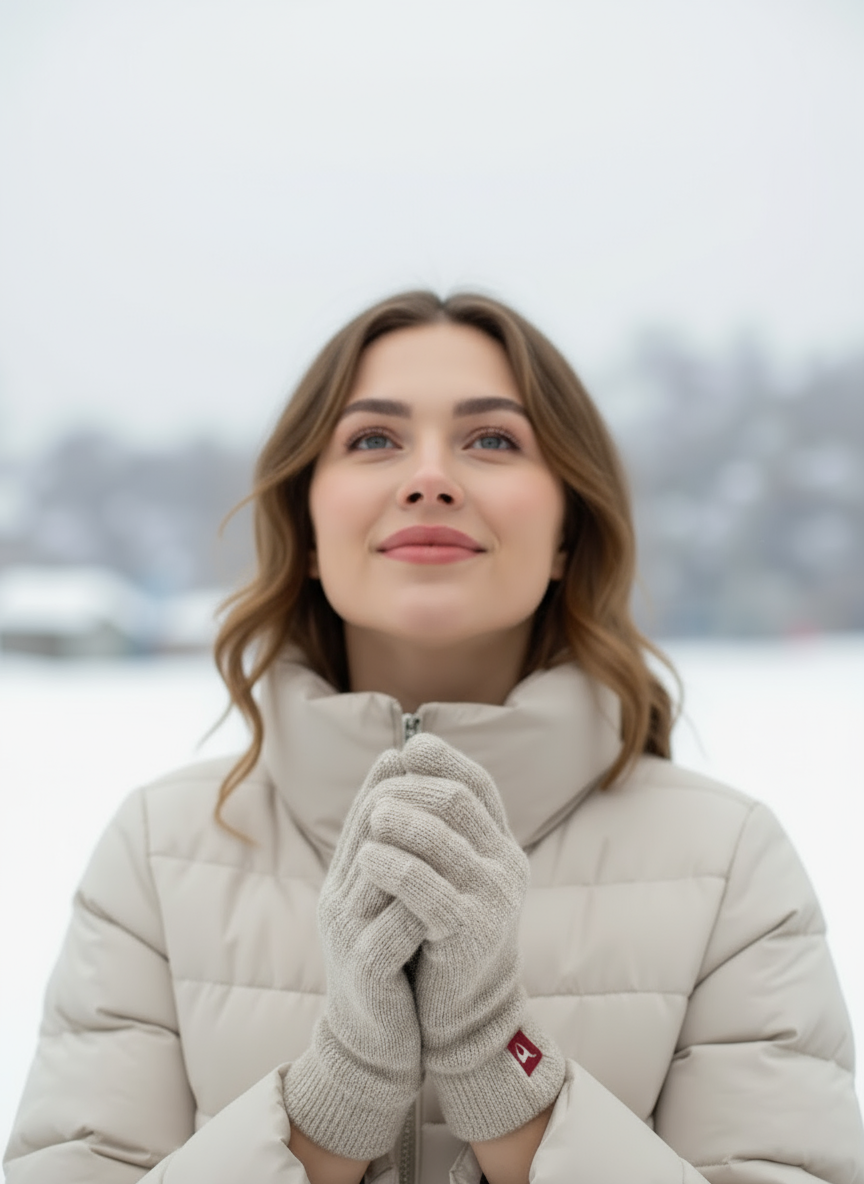 Padded finger gloves UNI made of 100% alpaca
