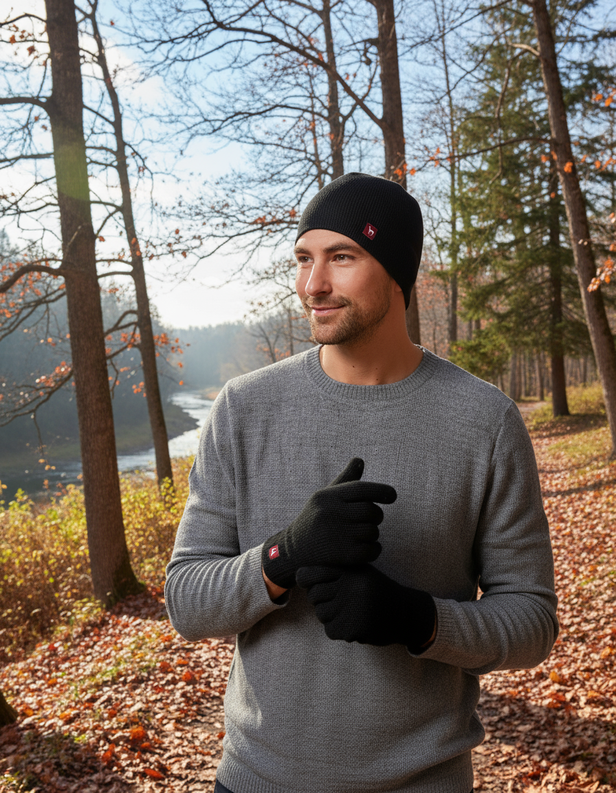 Padded finger gloves UNI made of 100% alpaca