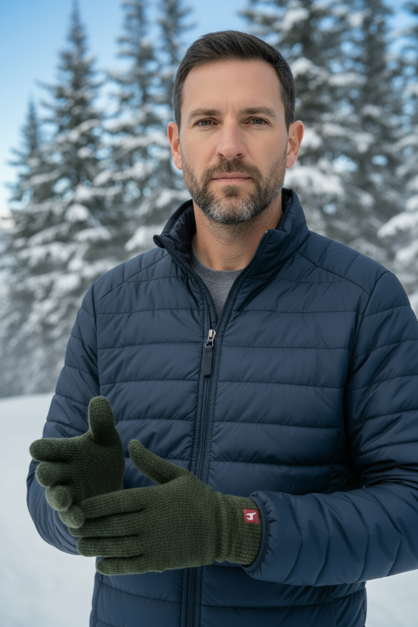 Padded finger gloves UNI made of 100% alpaca