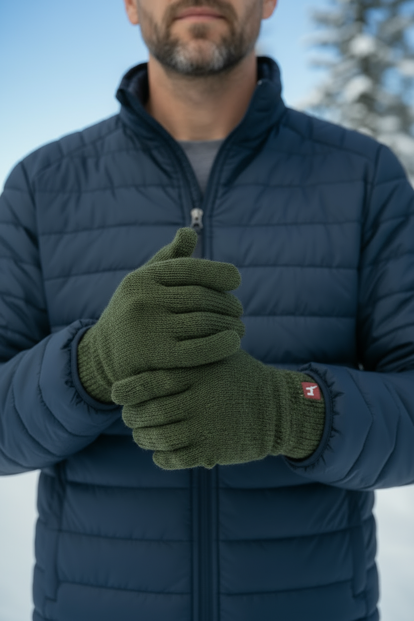 Padded finger gloves UNI made of 100% alpaca