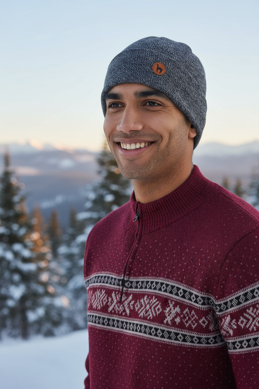 Knitted Beanie BARK made from 100% Alpaca