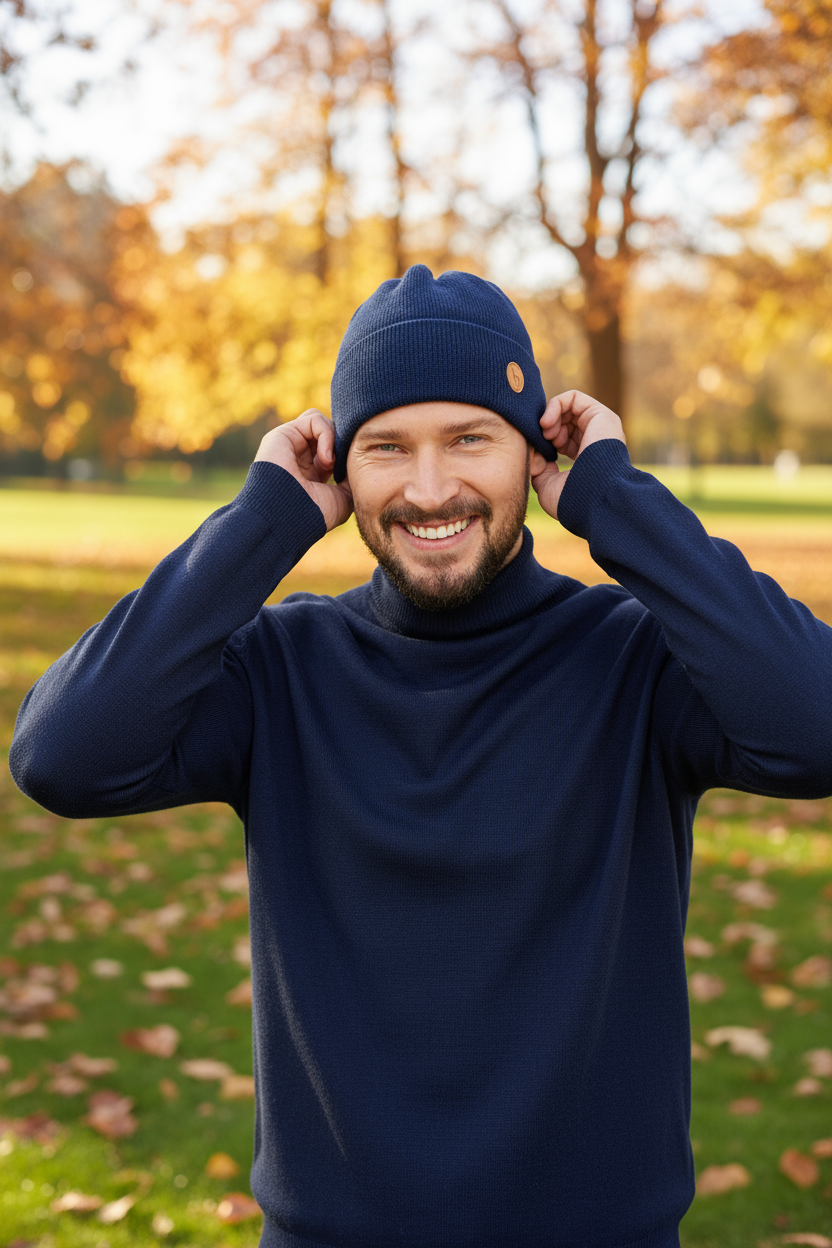Knitted Beanie BARK made from 100% Alpaca