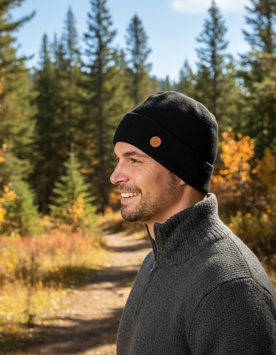 Knitted Beanie BARK made from 100% Alpaca