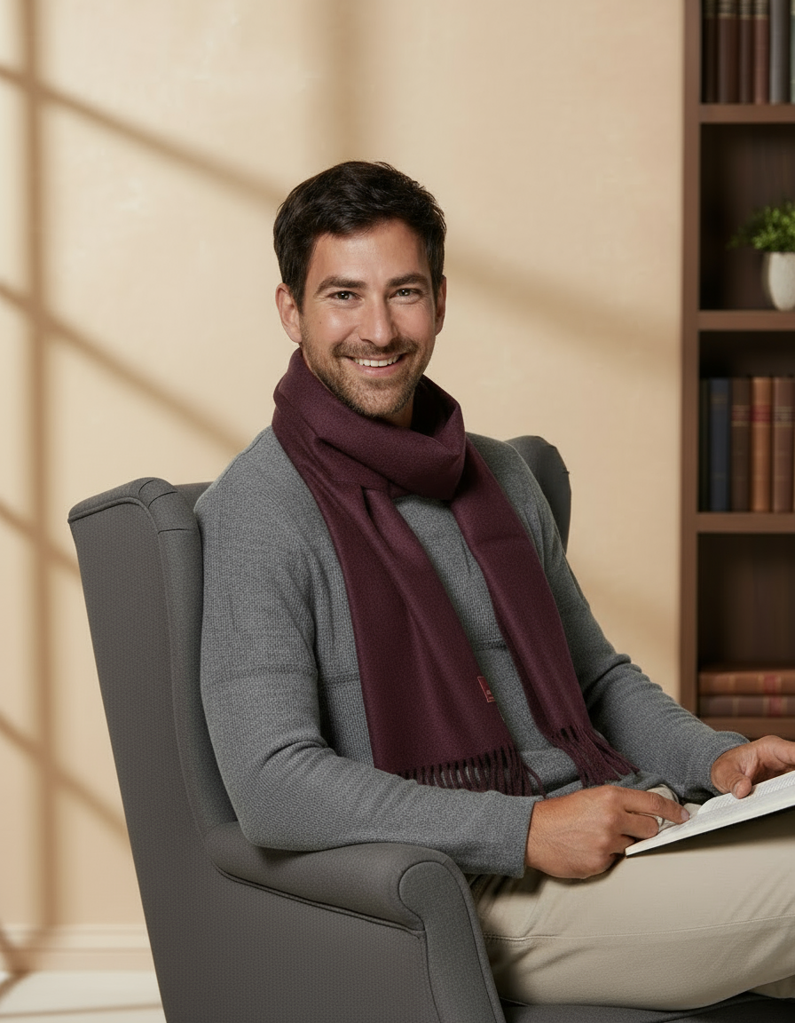 Schal Uni van 100% alpaca - in 12 kleuren