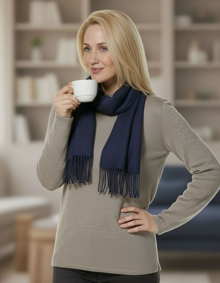 Schal Uni van 100% alpaca - in 12 kleuren