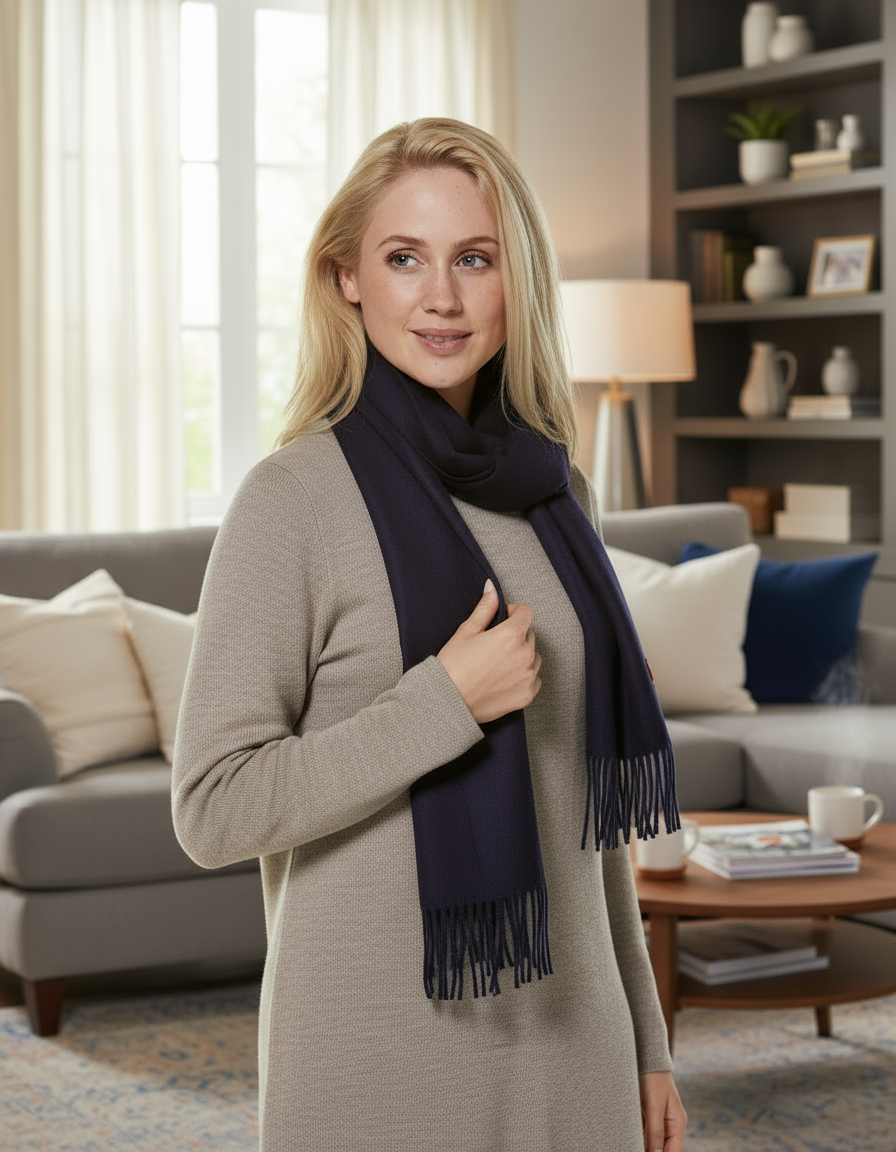 Schal Uni van 100% alpaca - in 12 kleuren