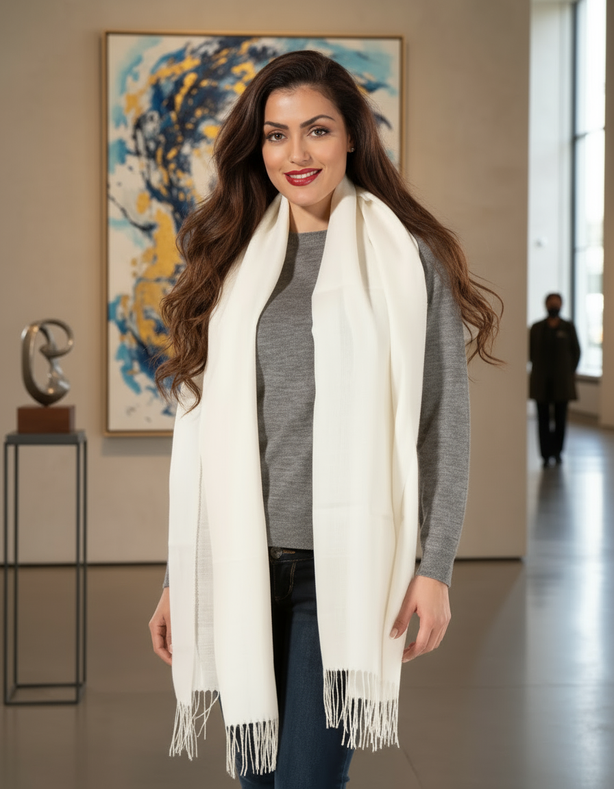 Schal Uni van 100% alpaca - in 12 kleuren