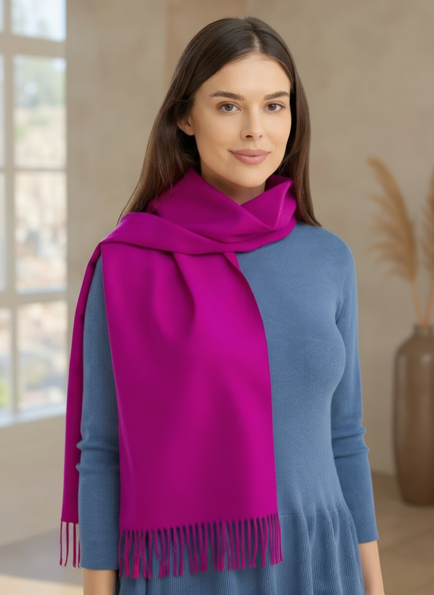 Schal Uni van 100% alpaca - in 12 kleuren