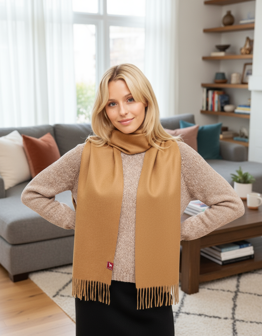 Schal Uni van 100% alpaca - in 12 kleuren