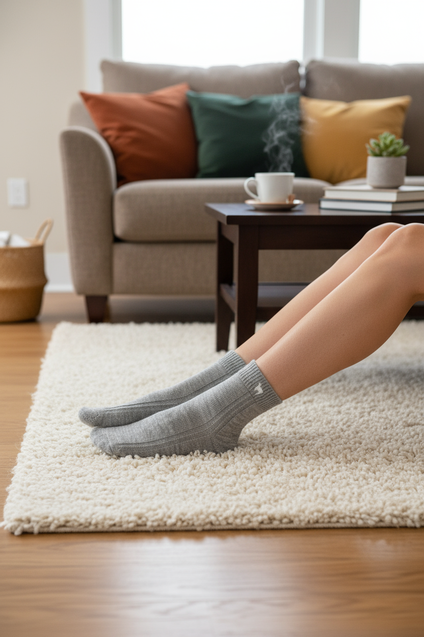 Alpaka WOHLFÜHLSOCKEN mit Aloe Vera - 52% Alpaka - grau