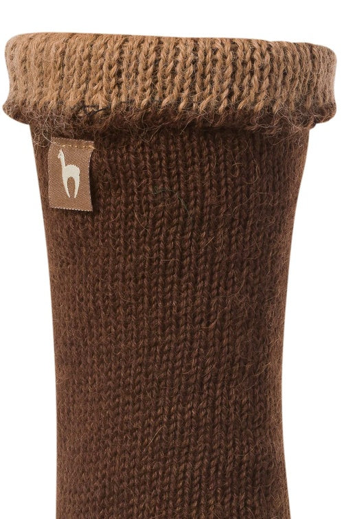 Alpaka WENDE-SOCKEN extra dick - 98% Alpaka braun-kamel