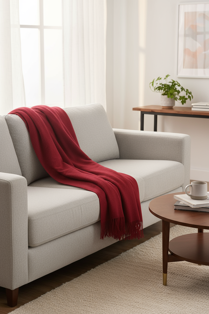 Alpaka Tagesdecke UNI - 100% Alpaka - 5 Farben