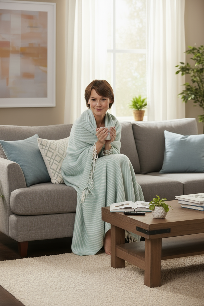 Coperta morbida ENCASA in 100% alpaca