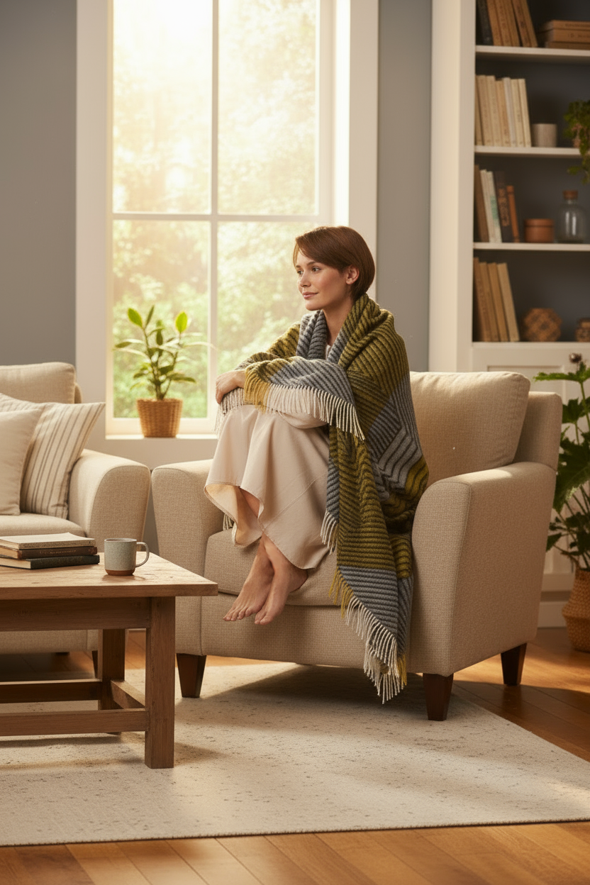 Coperta morbida ENCASA in 100% alpaca