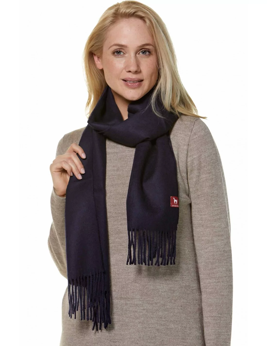 Alpaka Schal Uni aus 100% Alpaka - 17 Farben dunkelblau